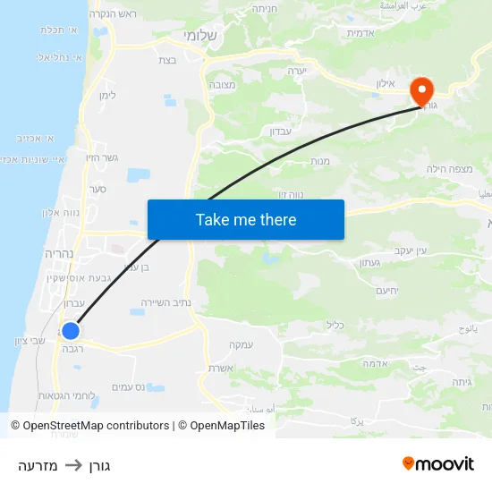 מזרעה to גורן map