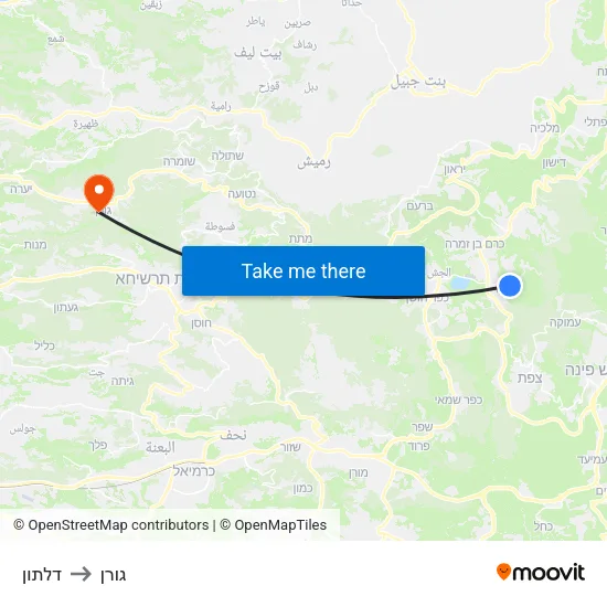 דלתון to גורן map