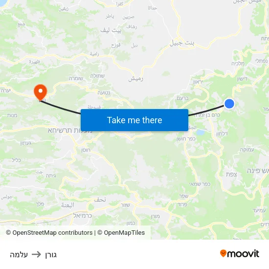 עלמה to גורן map