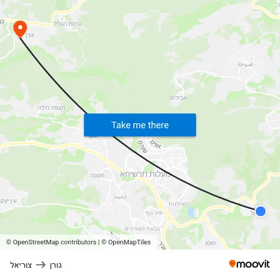 צוריאל to גורן map