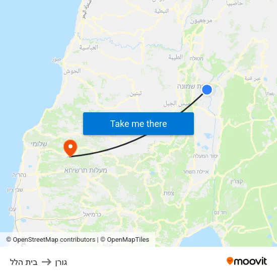 בית הלל to גורן map