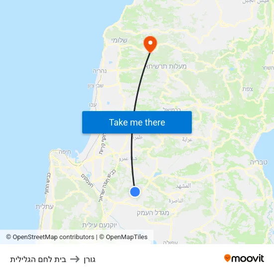 בית לחם הגלילית to גורן map