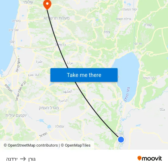 ירדנה to גורן map