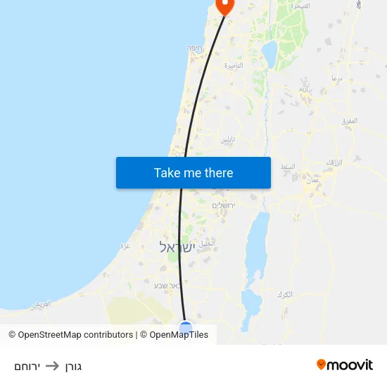 ירוחם to גורן map
