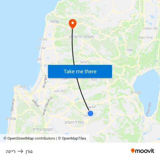 ריינה to גורן map