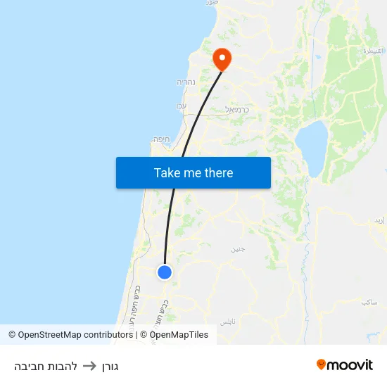 להבות חביבה to גורן map