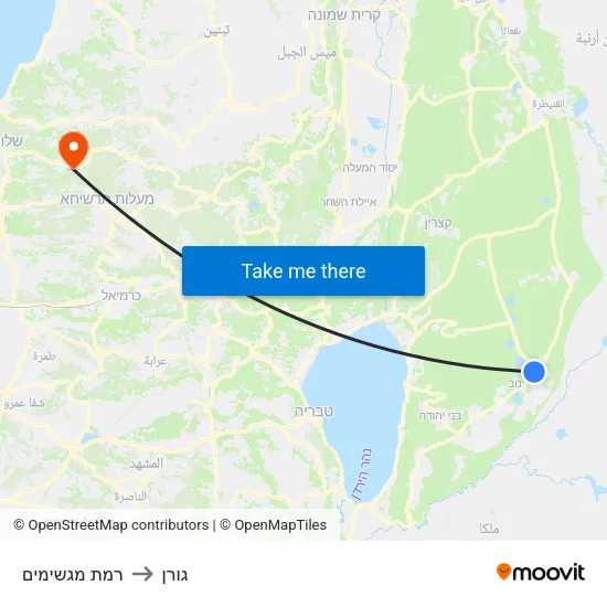 רמת מגשימים to גורן map