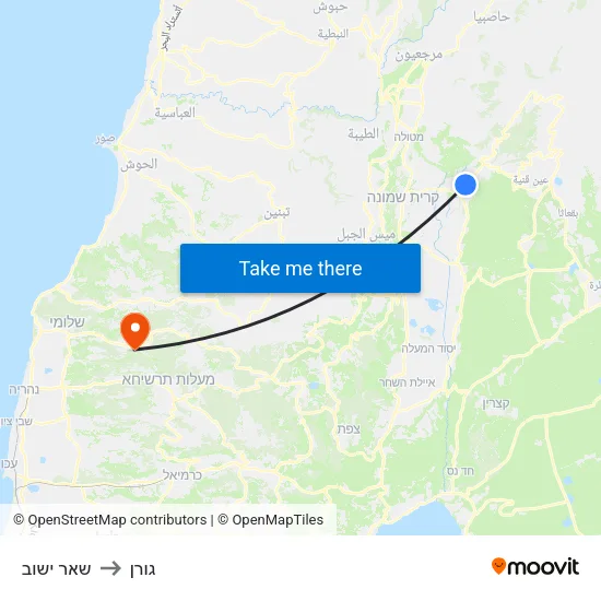 שאר ישוב to גורן map