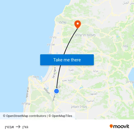 אבטין to גורן map