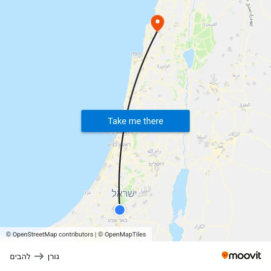 להבים to גורן map
