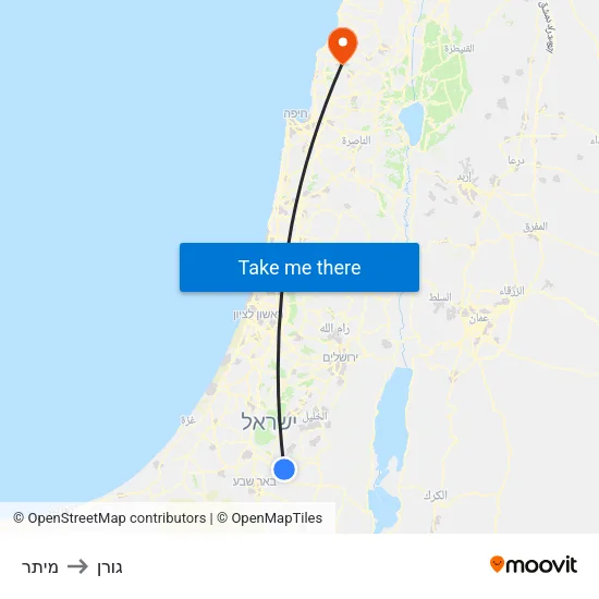 מיתר to גורן map