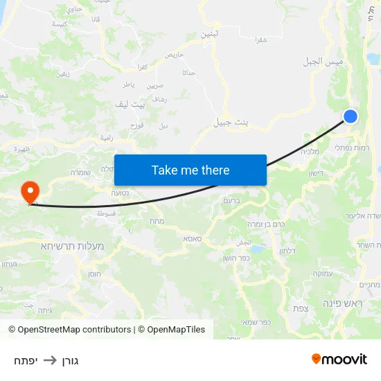 יפתח to גורן map