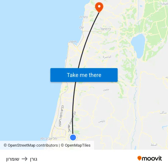 שומרון to גורן map