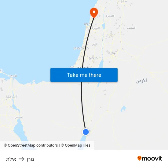 אילת to גורן map