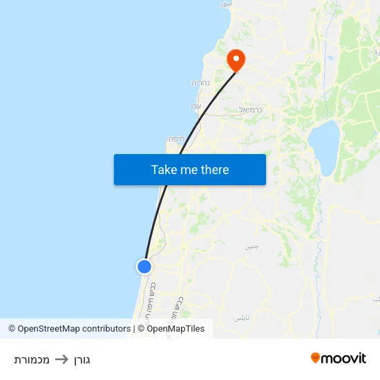 מכמורת to גורן map