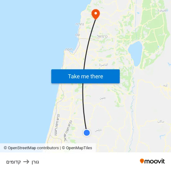 קדומים to גורן map