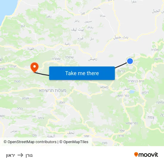 יראון to גורן map