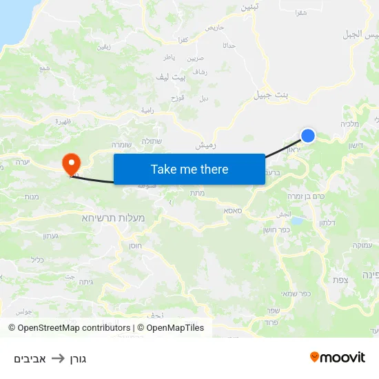אביבים to גורן map