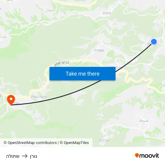 שתולה to גורן map