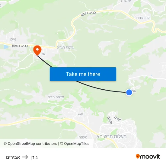 אבירים to גורן map