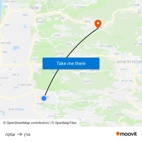 עמקה to גורן map