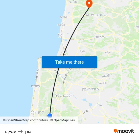 עמיקם to גורן map