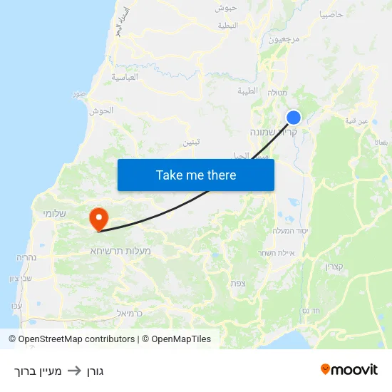 מעיין ברוך to גורן map