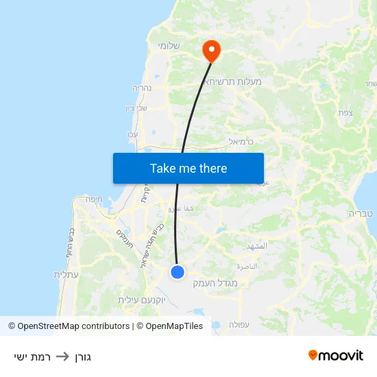 רמת ישי to גורן map