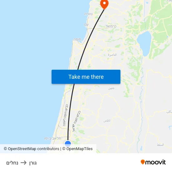 נחלים to גורן map
