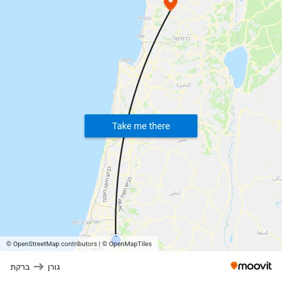 ברקת to גורן map