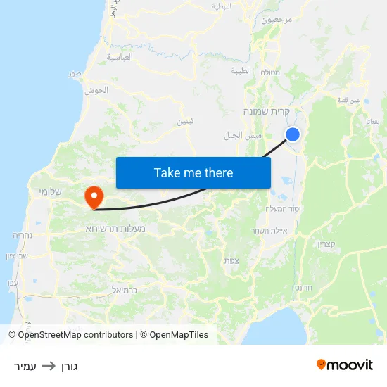 עמיר to גורן map