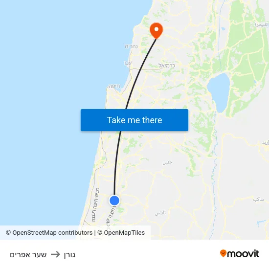 שער אפרים to גורן map