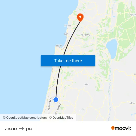 בורגתה to גורן map