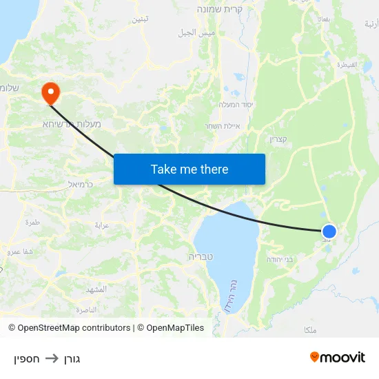 חספין to גורן map