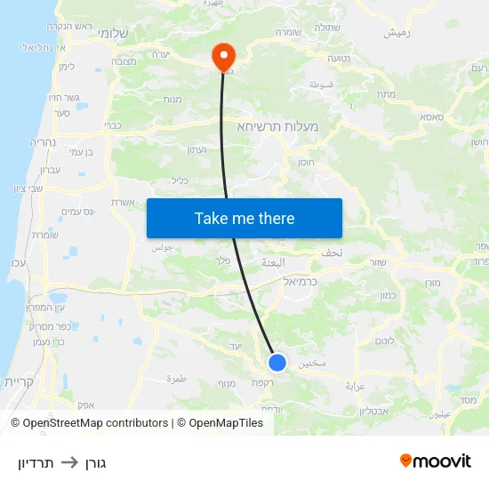 תרדיון to גורן map
