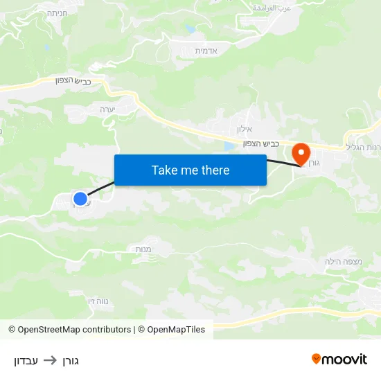עבדון to גורן map