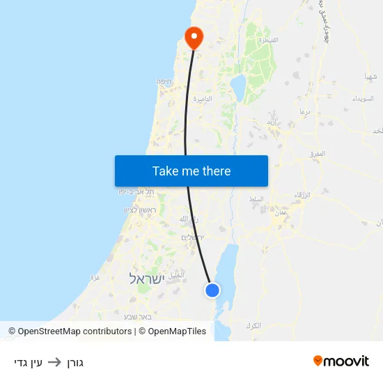 עין גדי to גורן map