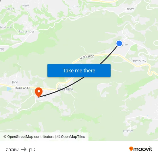 שומרה to גורן map