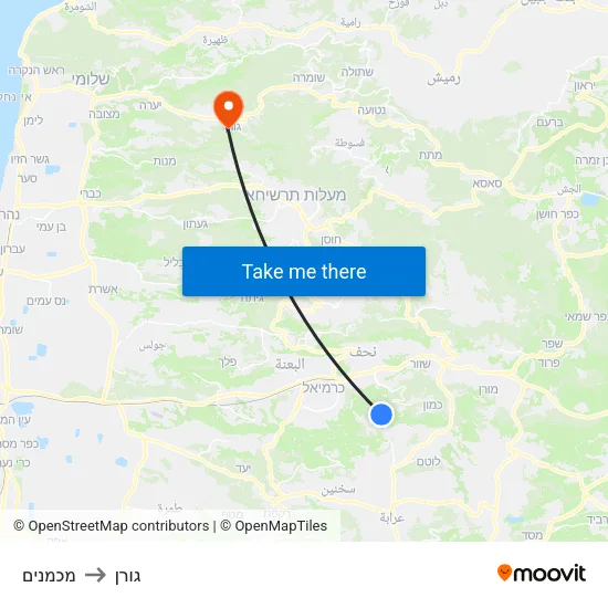 מכמנים to גורן map