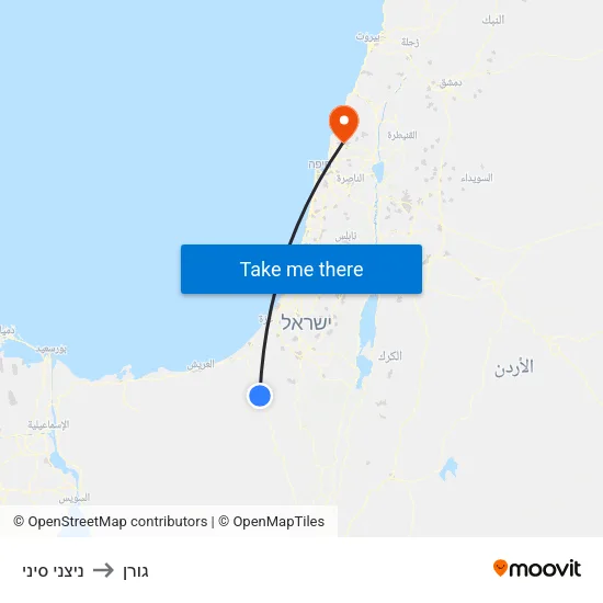 ניצני סיני to גורן map