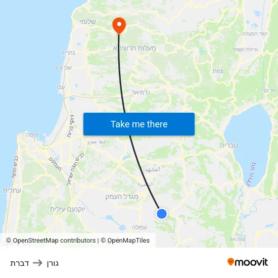 דברת to גורן map