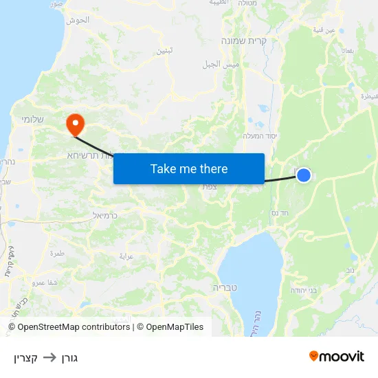 קצרין to גורן map