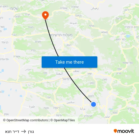 דייר חנא to גורן map