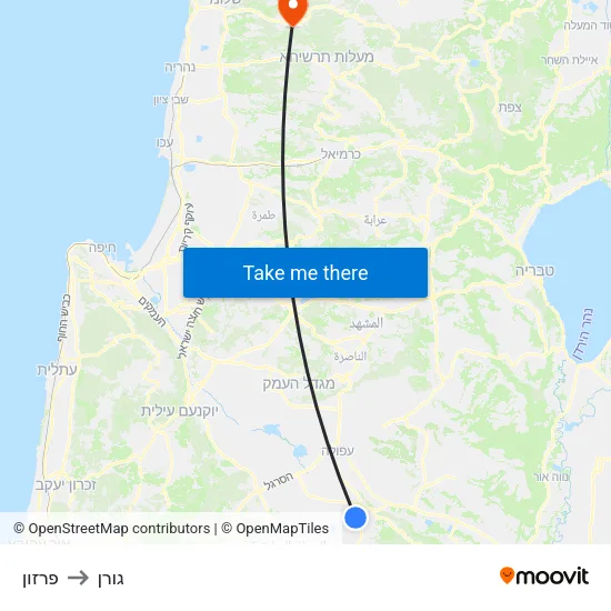 פרזון to גורן map