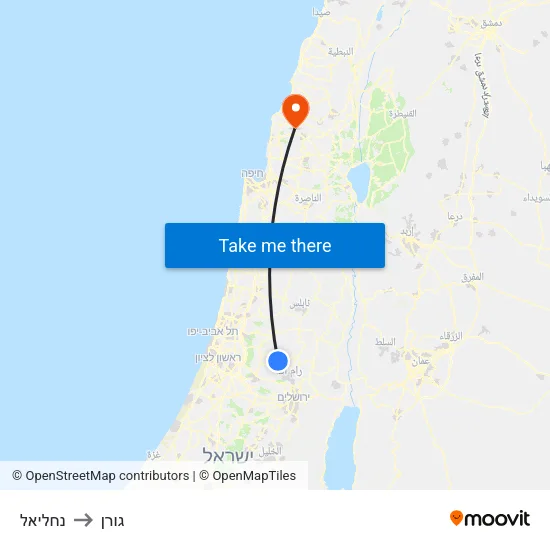 נחליאל to גורן map