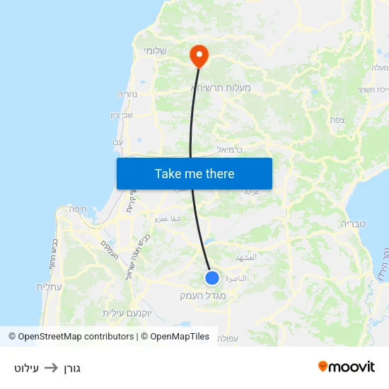 עילוט to גורן map
