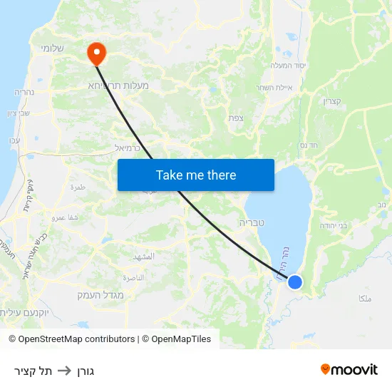 תל קציר to גורן map
