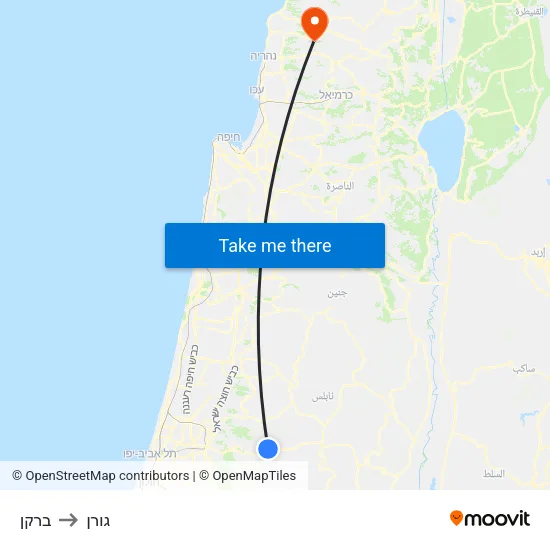 ברקן to גורן map