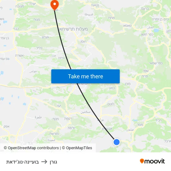 בועיינה-נוג'ידאת to גורן map