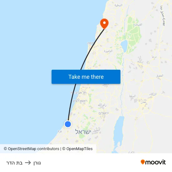 בת הדר to גורן map